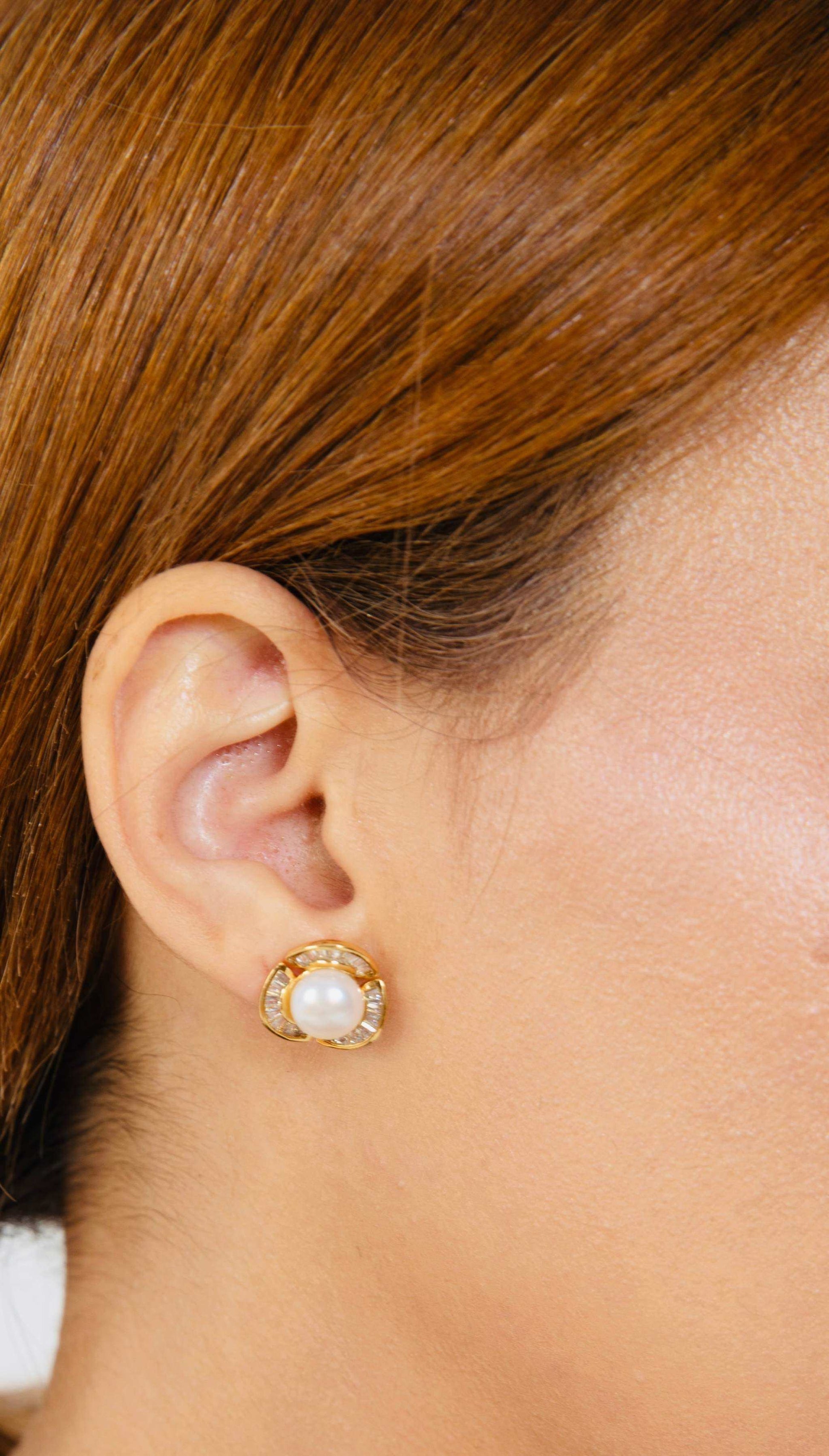 Rosette Pearl Studs