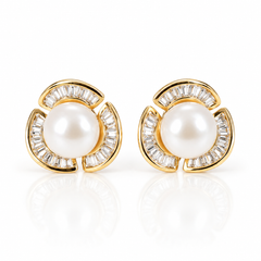 Rosette Pearl Studs