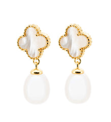 Royal Clover Pearl Earrings