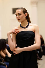 The Midnight Duchess
Three-Strand Navy Pearl Necklace