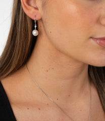 Royal Radiance Drop Earrings with 10–11 mm freshwater pearls in sterling silver