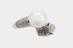 Snow leopard Pearl Ring