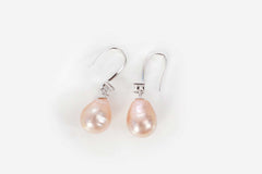 Cotton Candy Charms earrings with 10mm freshwater pearls in sterling silver