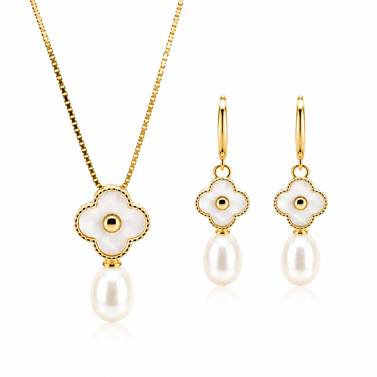 Golden Clover Pearl Set