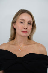 Elegant freshwater pearl and yellow zircon earrings from the Fleur de Perle collection