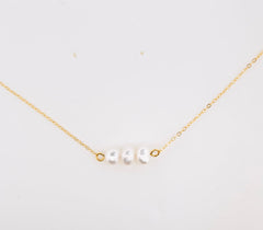 Pearl Élan Necklace with 6–7 mm AAA freshwater pearls and 18K gold plated sterling silver chain