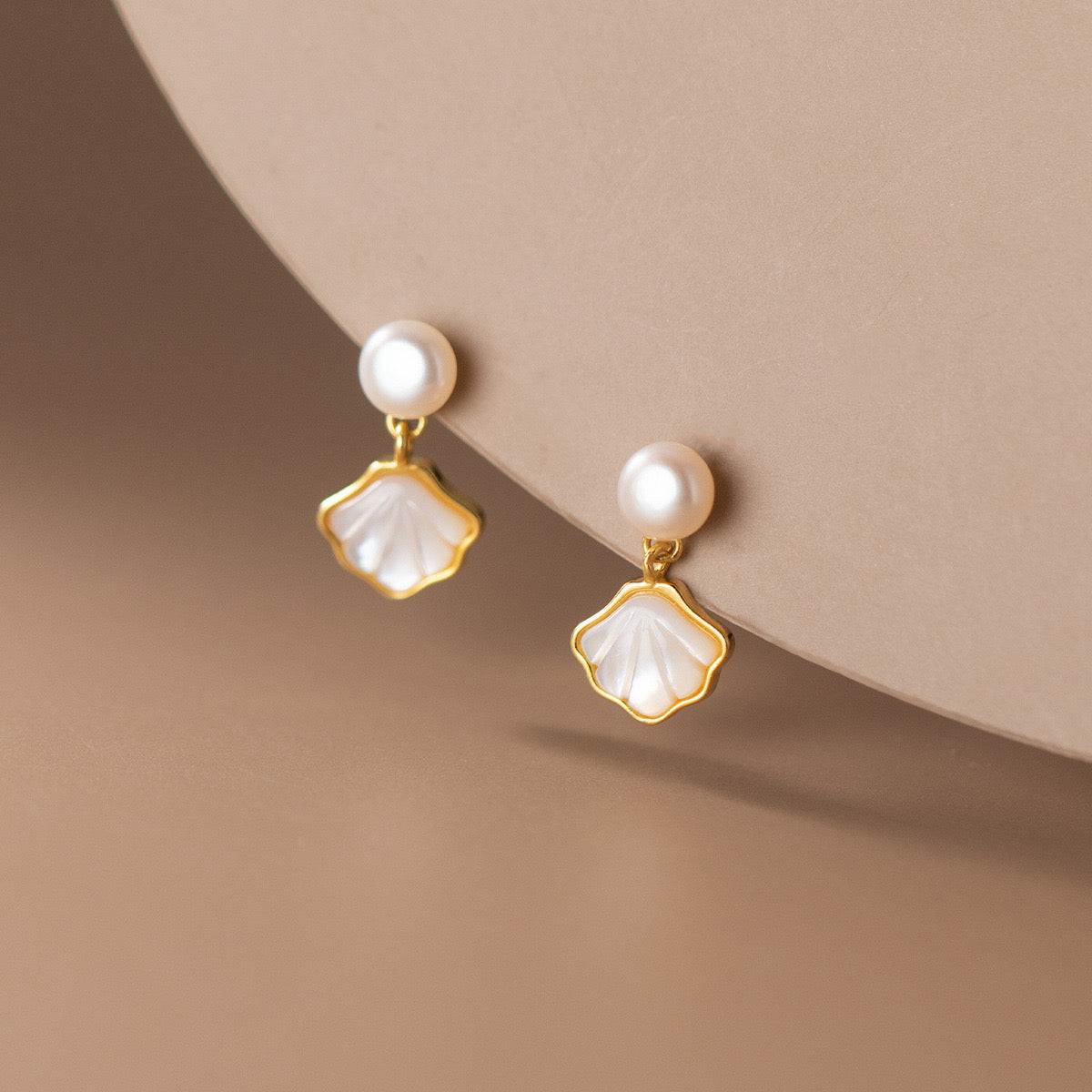 Elegant Shellora Earrings Gold | Pearlisma Jewelry Online