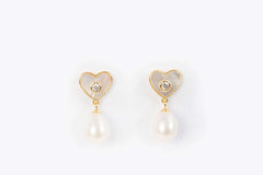 Elegant Whispers Heart Pearl Earrings for Women | Pearlisma