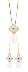 Golden Clover Pearl Set