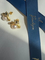 Stunning Gold and Pearl Garden Earrings UK | Pearlisma