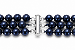 The Midnight Duchess
Three-Strand Navy Pearl Necklace