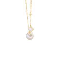 Shellora sterling silver pendant necklace with shell design and freshwater pearl drop