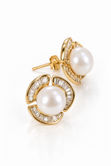 Rosette Pearl Studs