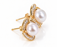Rosette Pearl Studs