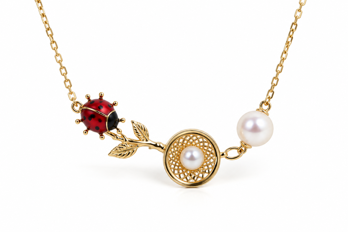 The Lucky Ladybird Akoya Necklace