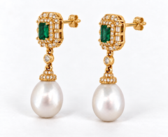 The Kensington Emerald & Pearl Drop