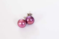 pink freshwater pearl stud earrings