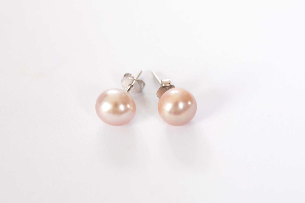 classic white freshwater pearl stud earrings