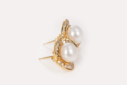 Rosette Pearl Studs