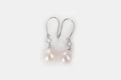 Royal Radiance Drop Earrings with 10–11 mm freshwater pearls in sterling silver