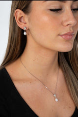 Victorious Pearl Vogue earrings with 8mm freshwater pearls and sterling silver design